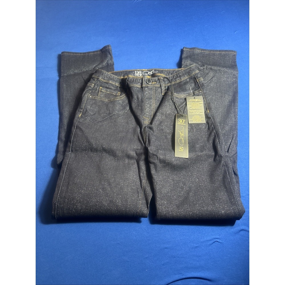 DG2 by Diane Gilman Blue/Glitter Regular Fit Jeans Rn 92309 Size 8T Women New